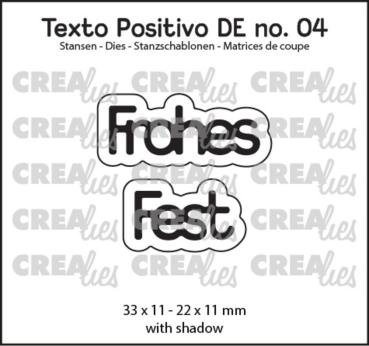 Crealies - Stanzschablone "Frohes Fest" Texto Positivo Dies