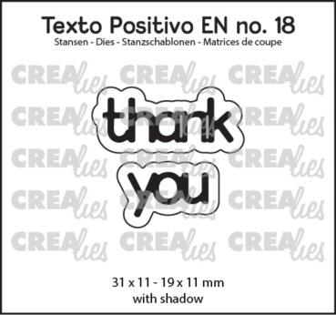 Crealies - Stanzschablone "Thank You" Texto Positivo Dies