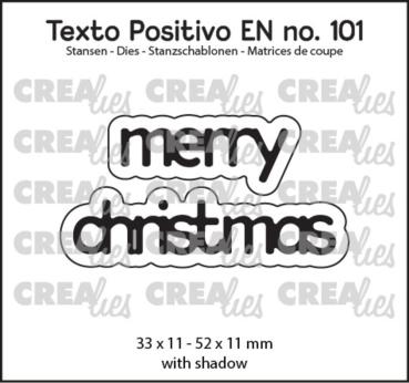 Crealies - Stanzschablone "Merry Christmas" Texto Positivo Dies