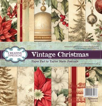 Creative Expressions - Designpapier "Vintage Christmas" Paper Pack 8x8 Inch - 24 Bogen  
