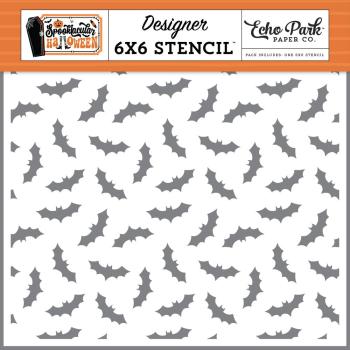 Echo Park - Schablone "Bats Bats Bats" Stencil 6x6 Inch