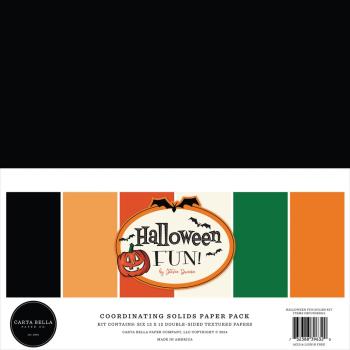 Carta Bella - Cardstock "Halloween Fun" Coordinating Solids Paper Pack 12x12 Inch - 6 Bogen