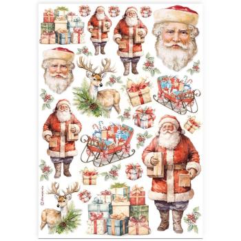 Stamperia - Decopatch Papier "Santa Claus" Decoupage A4 - 6 Bogen  