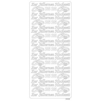Vaessen Creative - Aufkleber "Zur Silbernen Hochzeit" Sticker 10x23cm - 10 Bogen