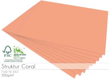 Cardstock "Struktur" - Bastelpapier 200g/m² DIN A4 in struktur coral