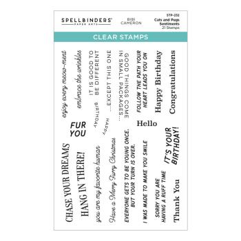 Spellbinders - Stempelset "Cats and Pugs Sentiments" Clear Stamps