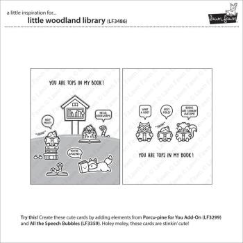 Lawn Fawn - Stempelset "Little Woodland Library" Clear Stamps