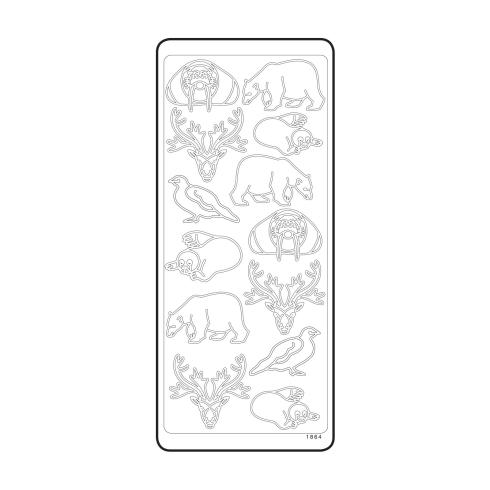 Vaessen Creative - Aufkleber "Silver Pooldieren" Sticker 10x23cm - 10 Bogen