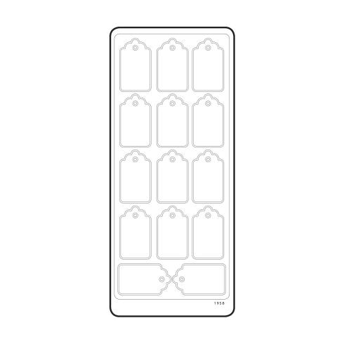 Vaessen Creative - Aufkleber "Silver labels" Sticker 10x23cm - 10 Bogen