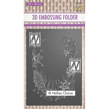 Nellie Snellen - Prägefolder "Flower Frame" 3D Embossing Folder 