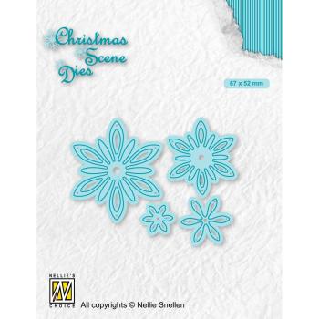 Nellie Snellen - Stanzschablone "Flowers" Christmas Scene Dies
