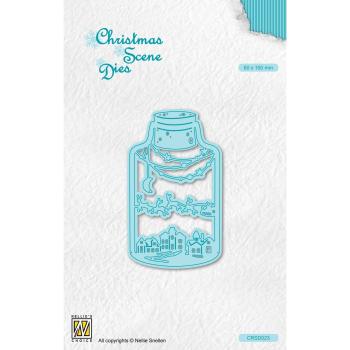 Nellie Snellen - Stanzschablone "Wintery Scene in Bottle" Christmas Scene Dies