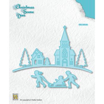 Nellie Snellen - Stanzschablone "Wintertime" Christmas Scene Dies