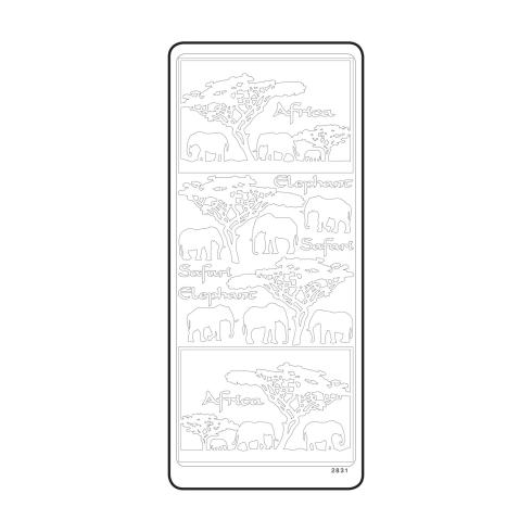 Vaessen Creative - Aufkleber "olifant" Sticker 10x23cm - 10 Bogen