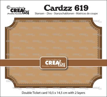 Crealies - Stanzschablone "No. 619 Double Ticket Card" Cardzz Dies