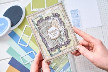 Sizzix - Stanzschablone & Stempelset "Thankful Sentiments" Framelits Craft Dies & Clear Stamps by 49 and Market