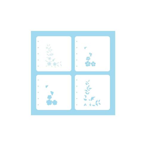 Nellie Snellen - Schablone "Flower Corner-2" Stencils for Magnetic Colouring - Layered Stencil