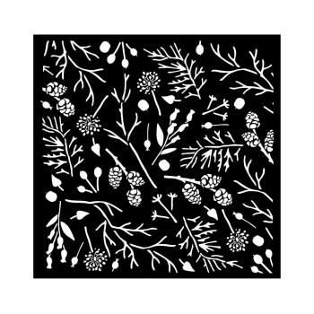 Stamperia - Schablone 18x18cm "Branches and Pinecones" Stencil  