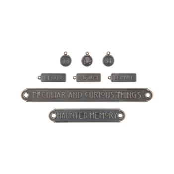 Preview: Tim Holtz - Idea Ology - Metallanhänger "Halloween Word Plaques + Tags"