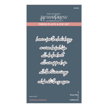 Spellbinders - Buchdrucktechnik "Christmas Sentiments" BetterPress Plate & Dies
