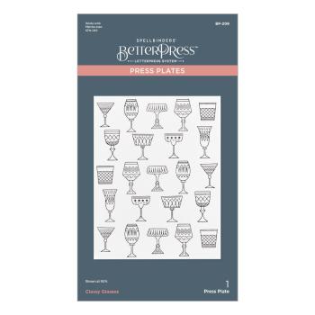 Spellbinders - Buchdrucktechnik "Layered Classy Glasses" BetterPress Plate & Stencil