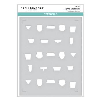 Spellbinders - Buchdrucktechnik "Layered Classy Glasses" BetterPress Plate & Stencil