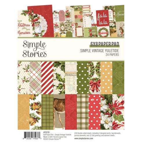 Simple Stories - Designpapier "Simple Vintage Yuletide" Paper Pack 6x8 Inch - 24 Bogen