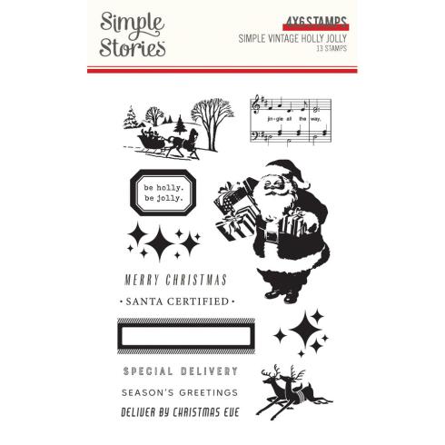 Simple Stories - Stempelset "Simple Vintage Holly Jolly" Clear Stamps 