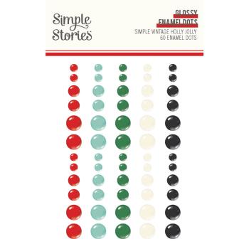 Simple Stories - Enamel Dots "Simple Vintage Holly Jolly" 60 Stück 