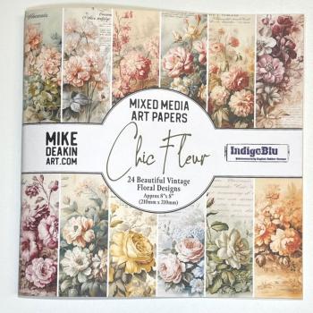 IndigoBlu - Designpapier "Chic Fleur" Paper Pack 8x8 Inch - 24 Bogen