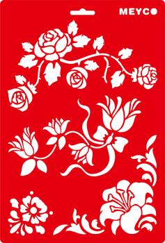 Kunststoff-Schablone "Blumenranken" 20x30cm transparent