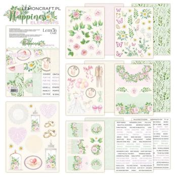 LemonCraft - Designpapier "Happiness" Elements Paper Pad 6x8 Inch - 12 Bogen