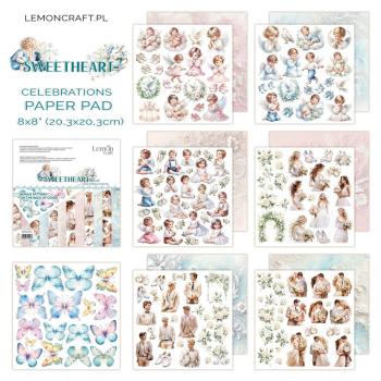 LemonCraft - Designpapier "Sweetheart Celebrations" Paper Pad 8x8 Inch - 12 Bogen