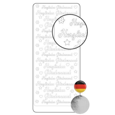 Vaessen Creative - Aufkleber "Herzlichen Gluckwunsch" Sticker 10x23cm - 10 Bogen