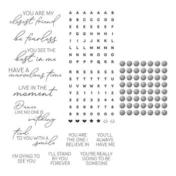 Spellbinders - Stempelset & Stanzschablone "Bestie Alphabet Beads & Sentiments" Clear Stamps & Dies