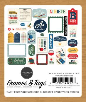 Carta Bella - Stanzteile & Anhänger "Back To School" Ephemera Frames & Tags