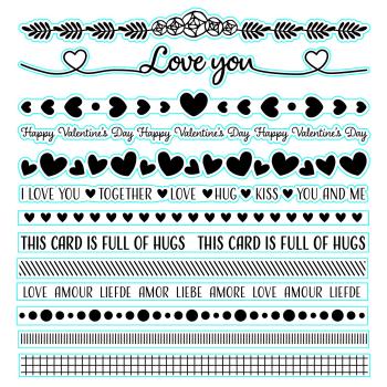Nellie Snellen - Stempelset "Strips Love & Hugs" Clear Stamps 