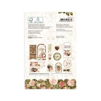 Piatek P13 - Stanzteile "Love Stories" Die Cuts Ephemera Tags