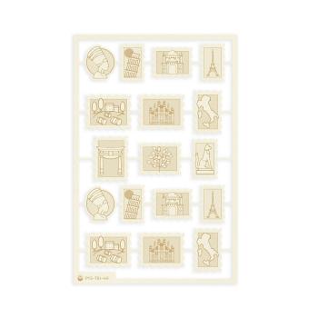 Piatek P13 - Stanzteile "Travel Journal" Chipboard Embellishments 06