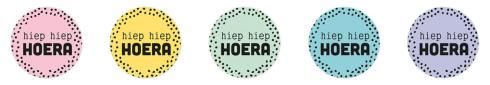Studio Light - Aufkleber "Hiep Hiep Hoera" Round Stickers on Roll