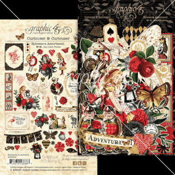 Graphic 45 - Stanzteile "Curiouser & Curiouser" Ephemera