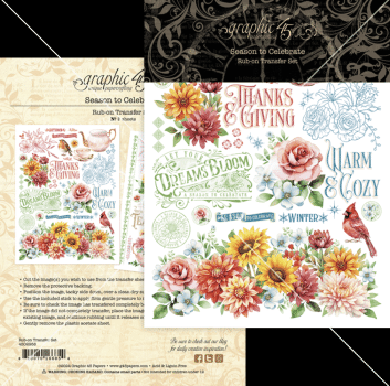 Graphic 45 - Transfer Aufkleber "Season to Celebrate" Rub-On