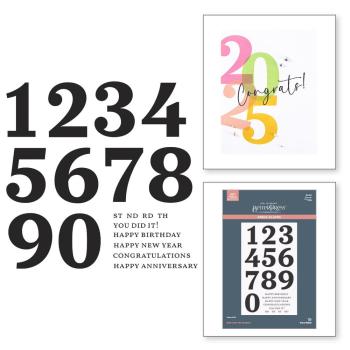 Preview: Spellbinders - Buchdrucktechnik "Bold Color Mix Numbers" BetterPress Plate