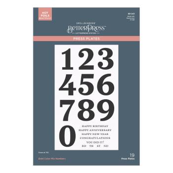 Preview: Spellbinders - Buchdrucktechnik "Bold Color Mix Numbers" BetterPress Plate