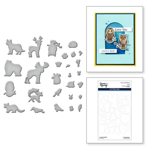 Spellbinders - Stempelset & Stanzschablone "Woodland Wildlife" Clear Stamps & Dies by Simon Hurley