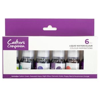 Crafters Companion - Aquarellfarbe "Liquid Watercolours Colour Inspirations" 6 Stück