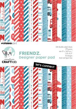 Creative Craft Lab - Studio Light - Friendz Designpapier "Let's Connect" Paper Pack 21x14,8 cm - 24 Bogen