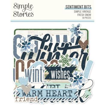 Simple Stories - Stanzteile "Simple Vintage Fresh Snow" Sentiment Bits & Pieces 