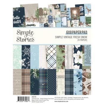 Simple Stories - Designpapier "Simple Vintage Fresh Snow" Paper Pack 6x8 Inch - 24 Bogen