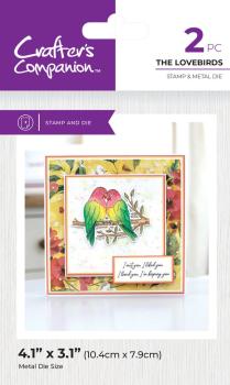 Crafters Companion - Stempelset & Stanzschablone "The Lovebirds" Stamp & Dies